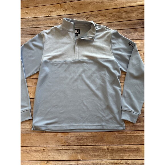 Footjoy Sweater Mens Medium Blue Pullover Heritage Harbour Town Golf 1/4 Zip FJ - Picture 1 of 9